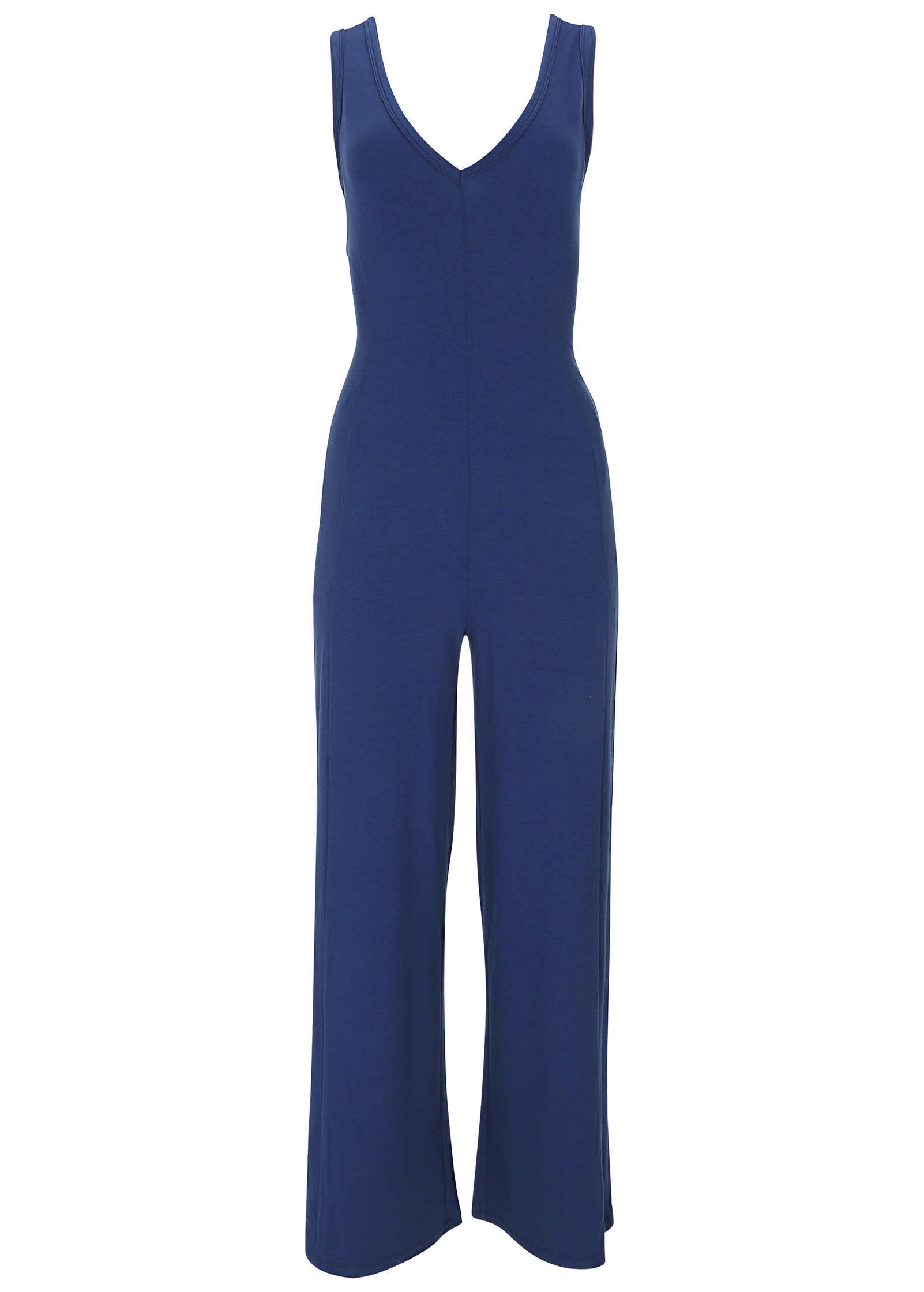 Relaxed V-Neck Jumpsuit - Dark Blue | Venus Sale