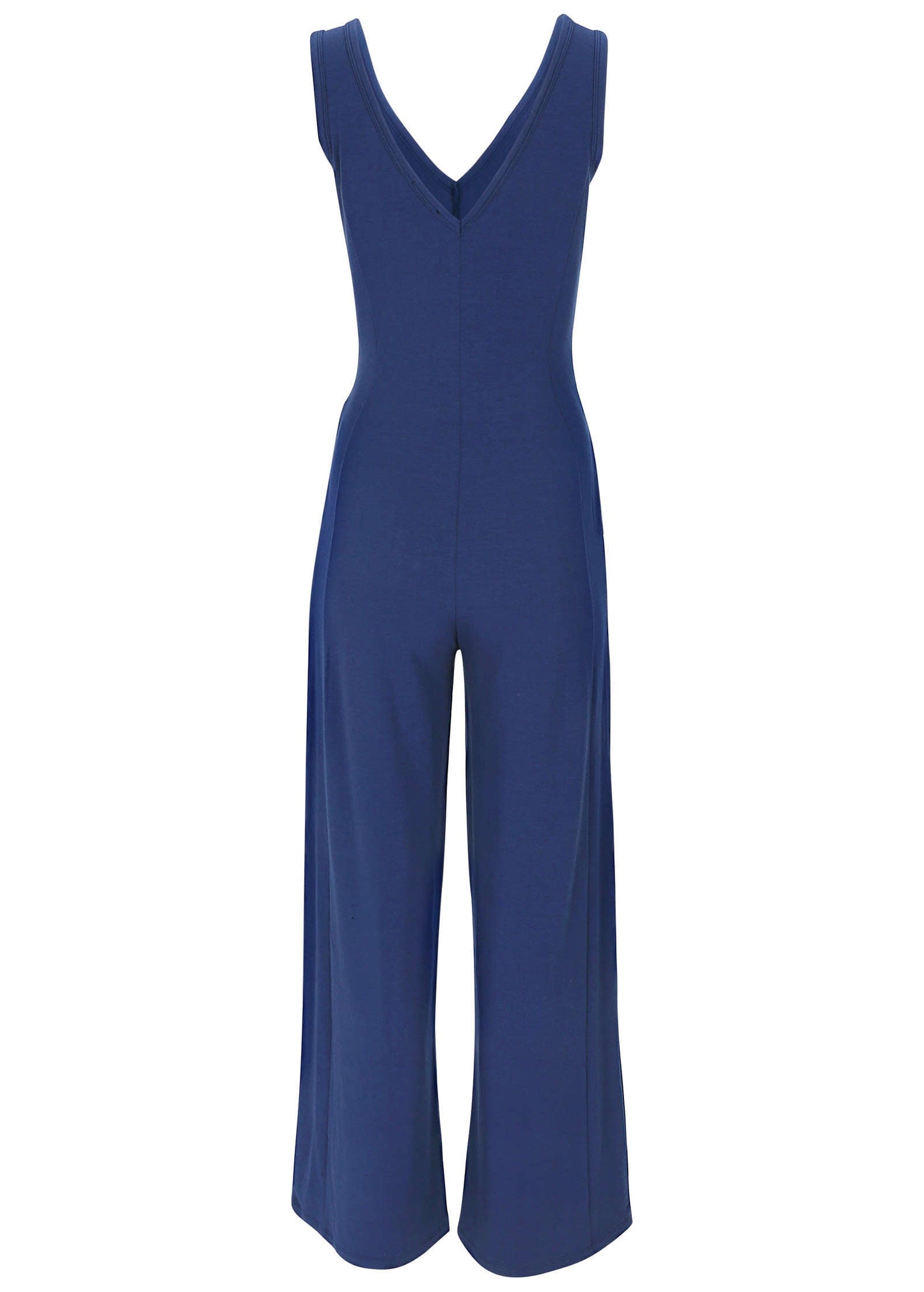 Relaxed V-Neck Jumpsuit - Dark Blue | Venus Sale