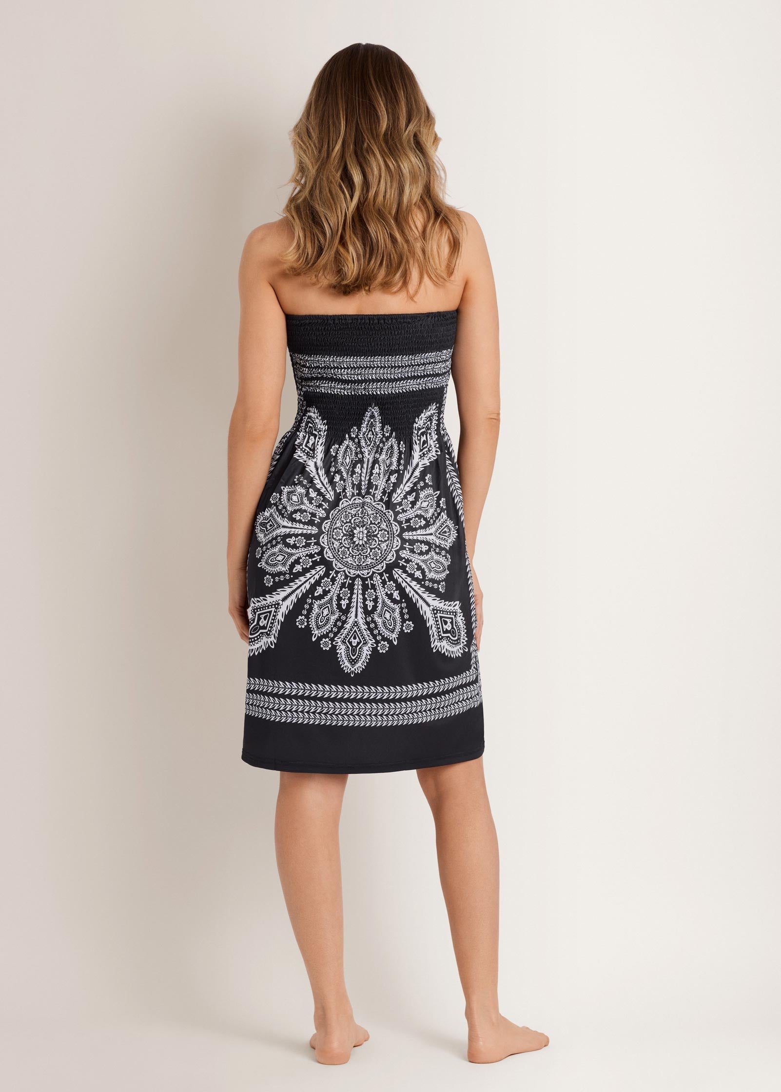 Bandeau Coverup Dress Black White | Venus Budget Friendly