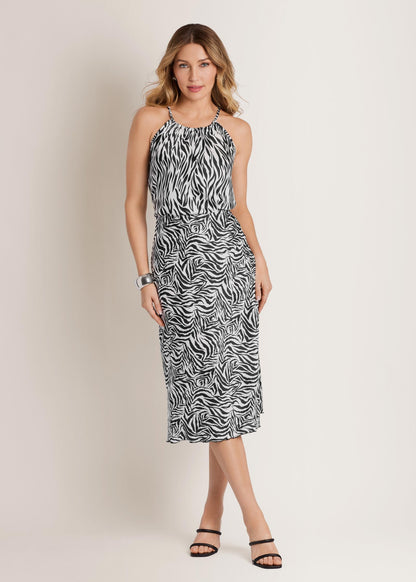 2-Piece Halter Skirt Set Zebra Print | Venus Featured