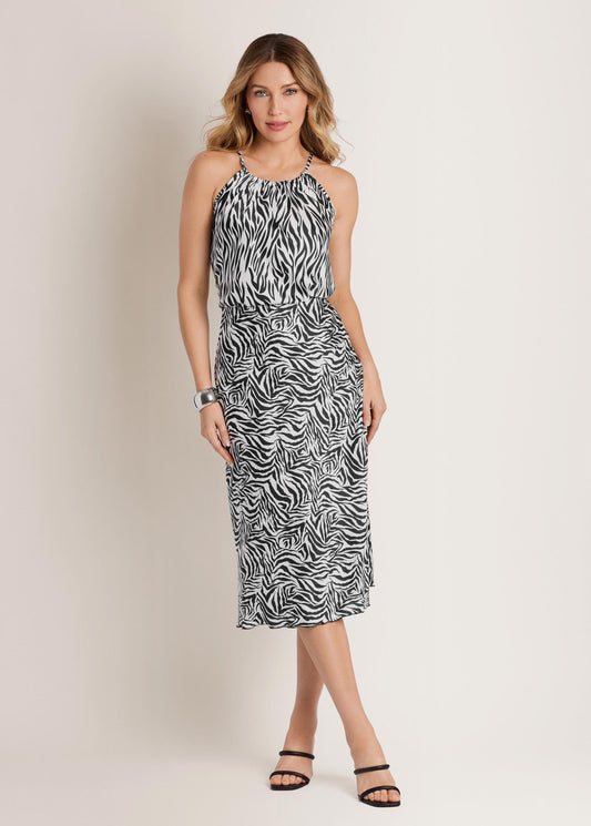 2-Piece Halter Skirt Set Zebra Print | Venus Featured