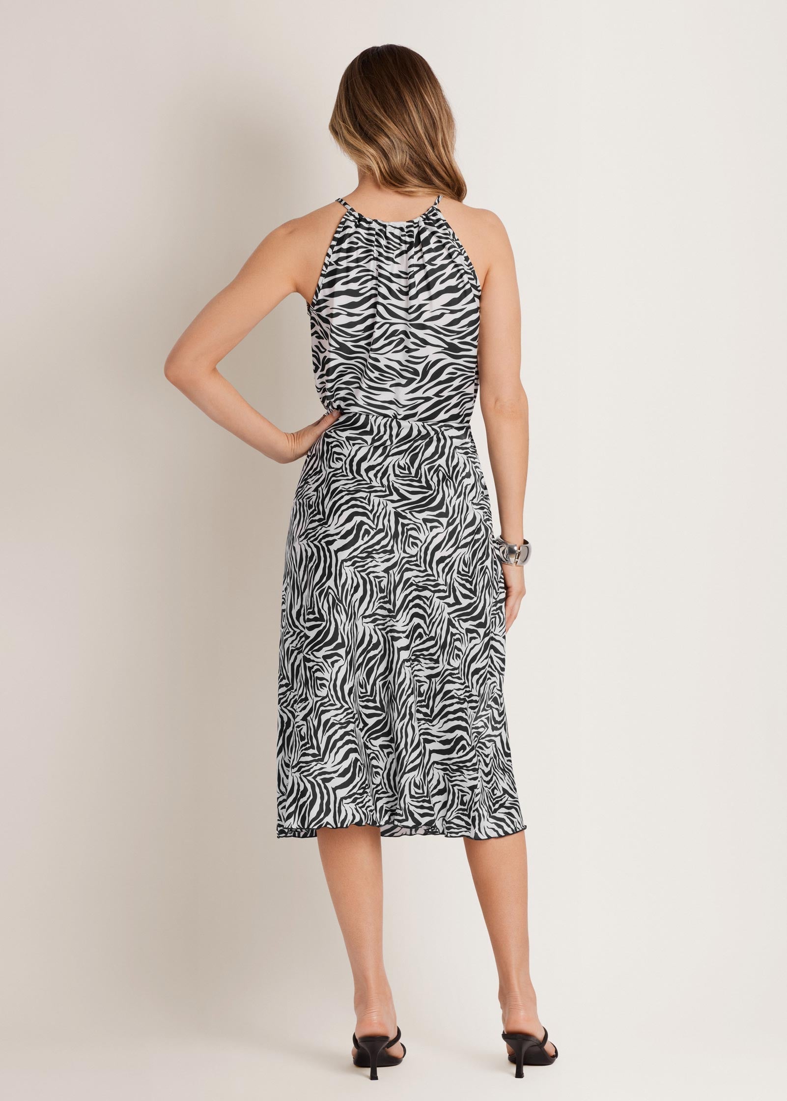 2-Piece Halter Skirt Set Zebra Print | Venus Featured