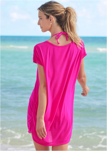 Relaxed Tunic Cover-Up - Electric Pink | Venus Popular Choice