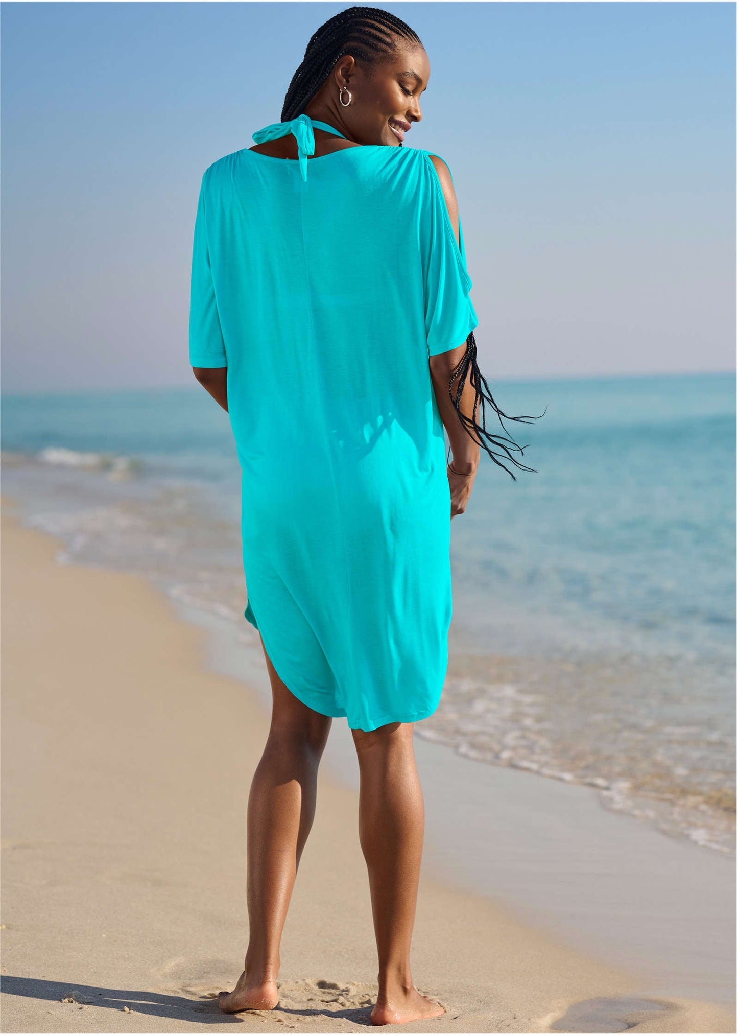 Ring Front Dolman Cover-Up - Aqua Reef | Venus Customer Favorite