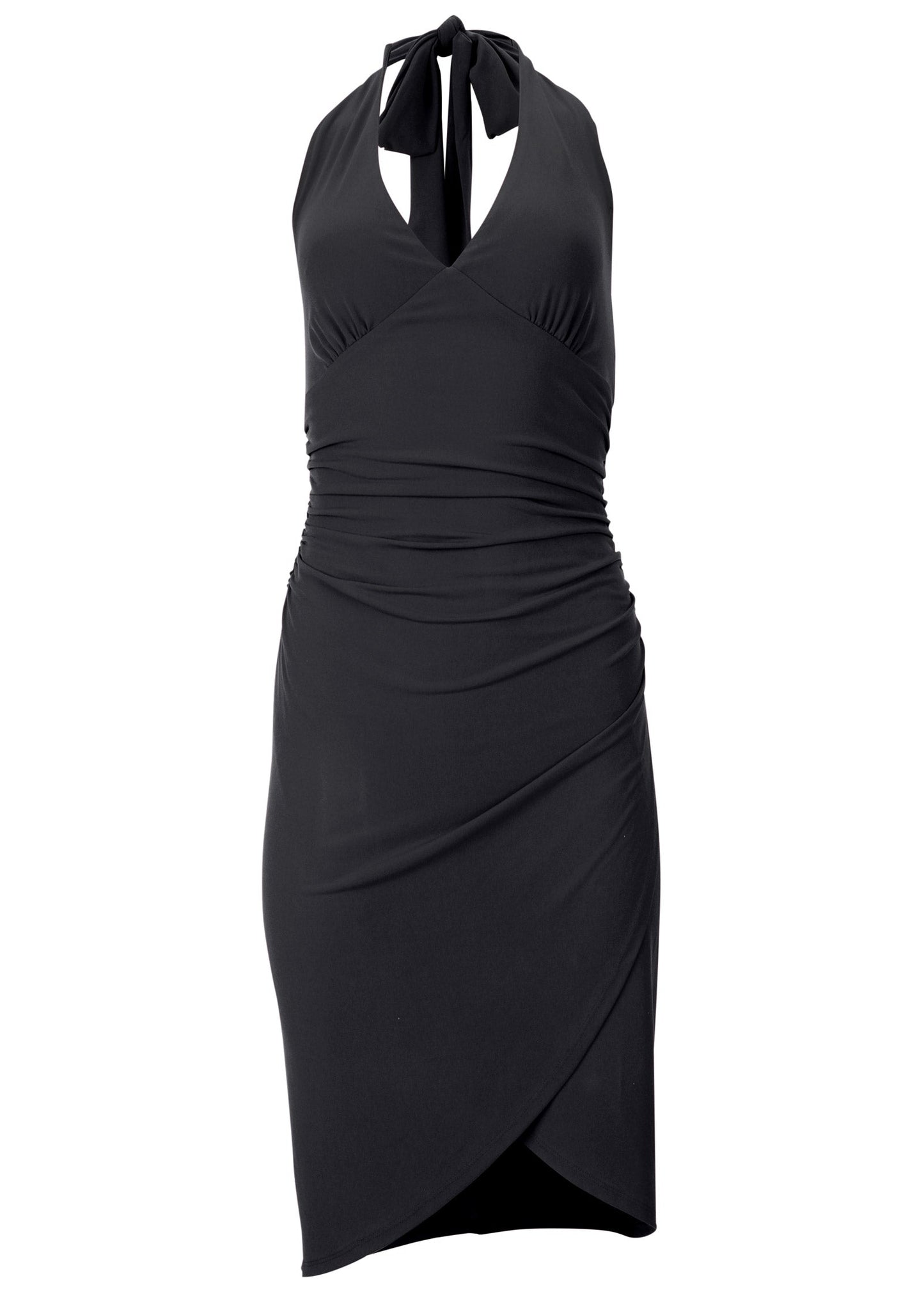 Halter Wrap Dress - Jet Black | Venus Limited Edition