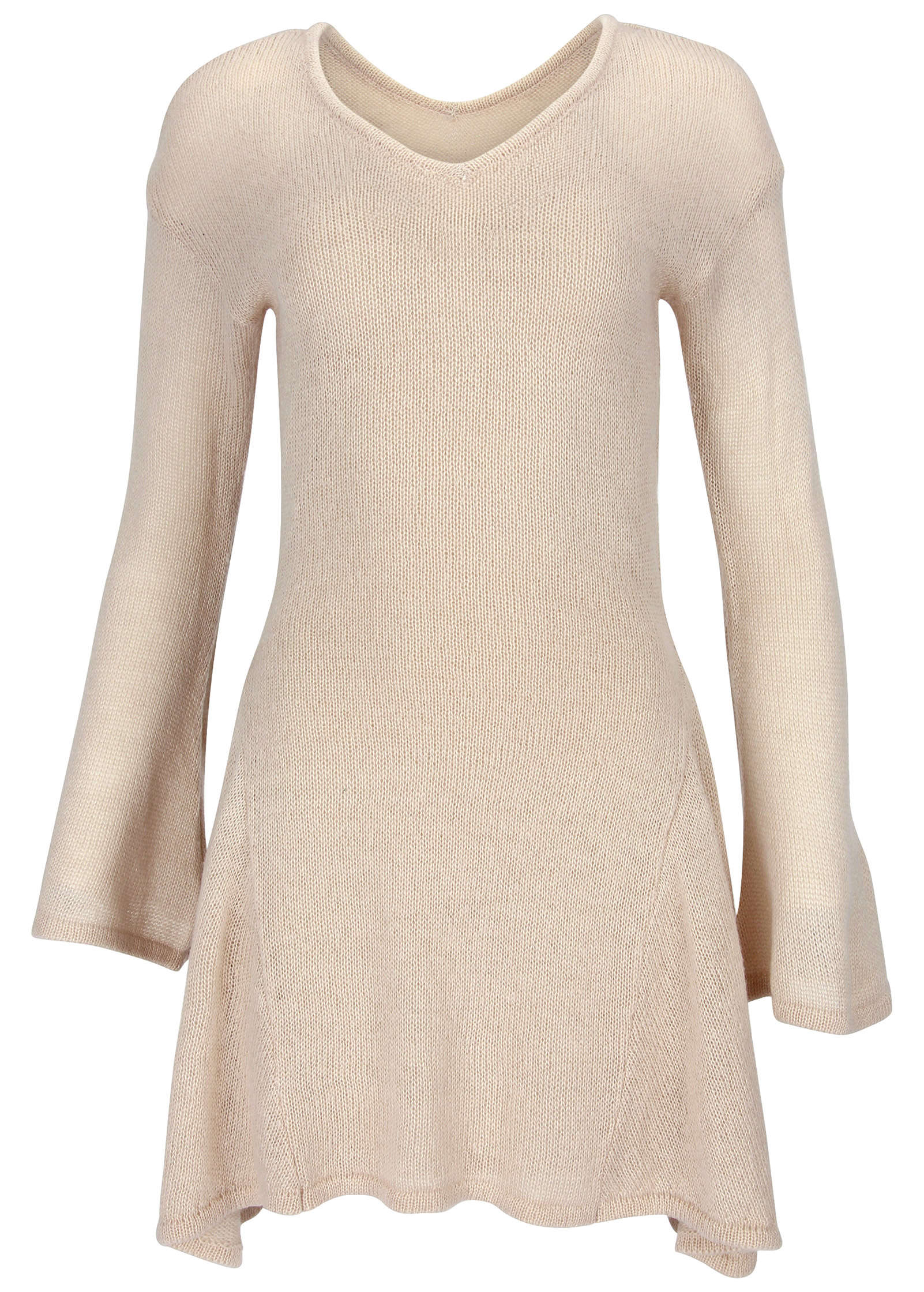 Bell Sleeve Sweater Dress - Oatmeal | Venus Budget Friendly