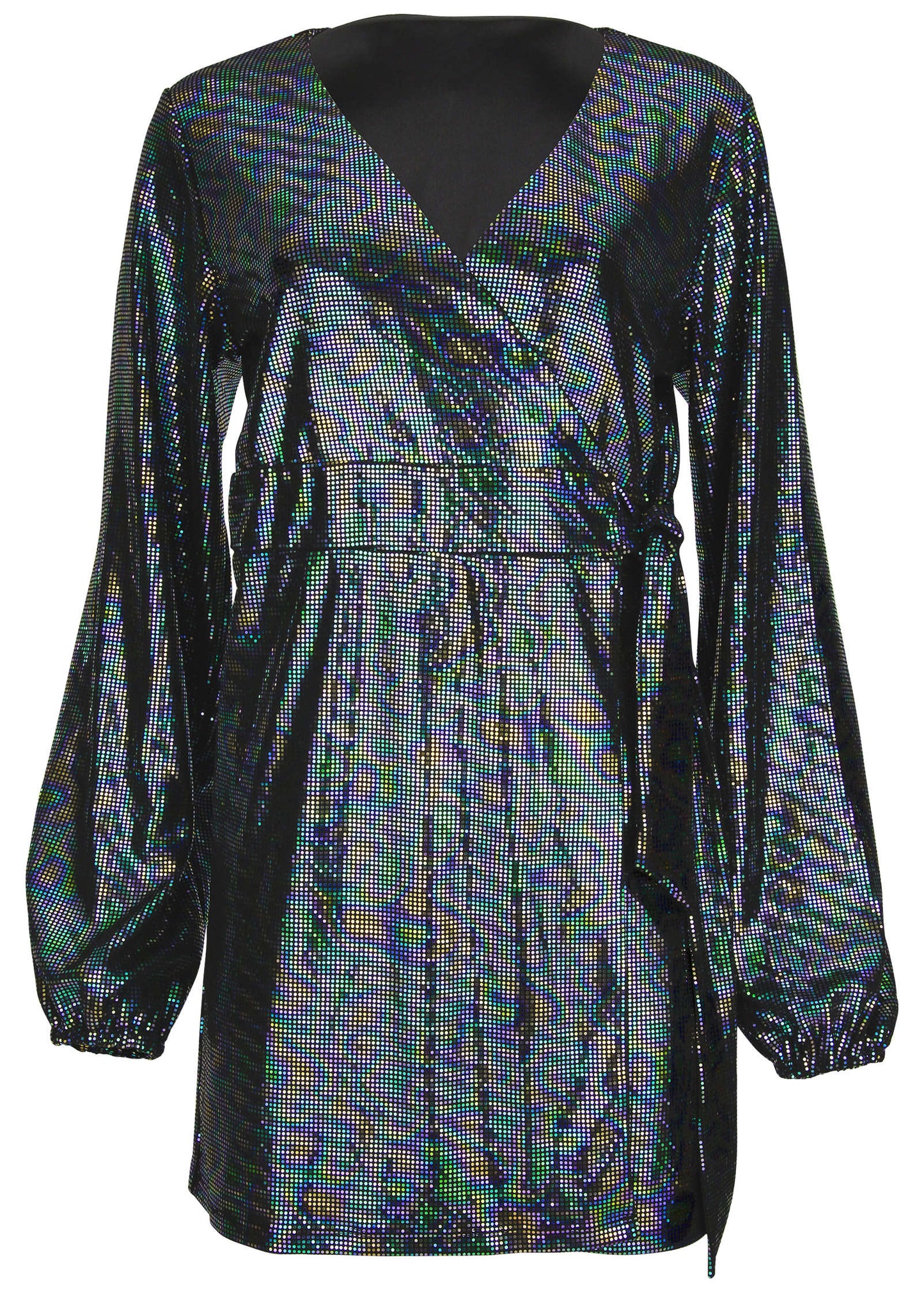 Belted Metallic Mini Dress - Colorful Sequins | Venus Great Deal