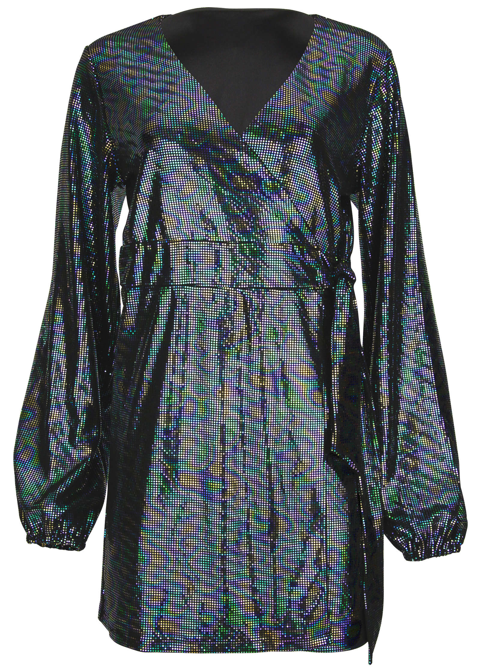 Belted Metallic Mini Dress - Colorful Sequins | Venus Great Deal