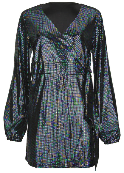 Belted Metallic Mini Dress - Colorful Sequins | Venus Great Deal