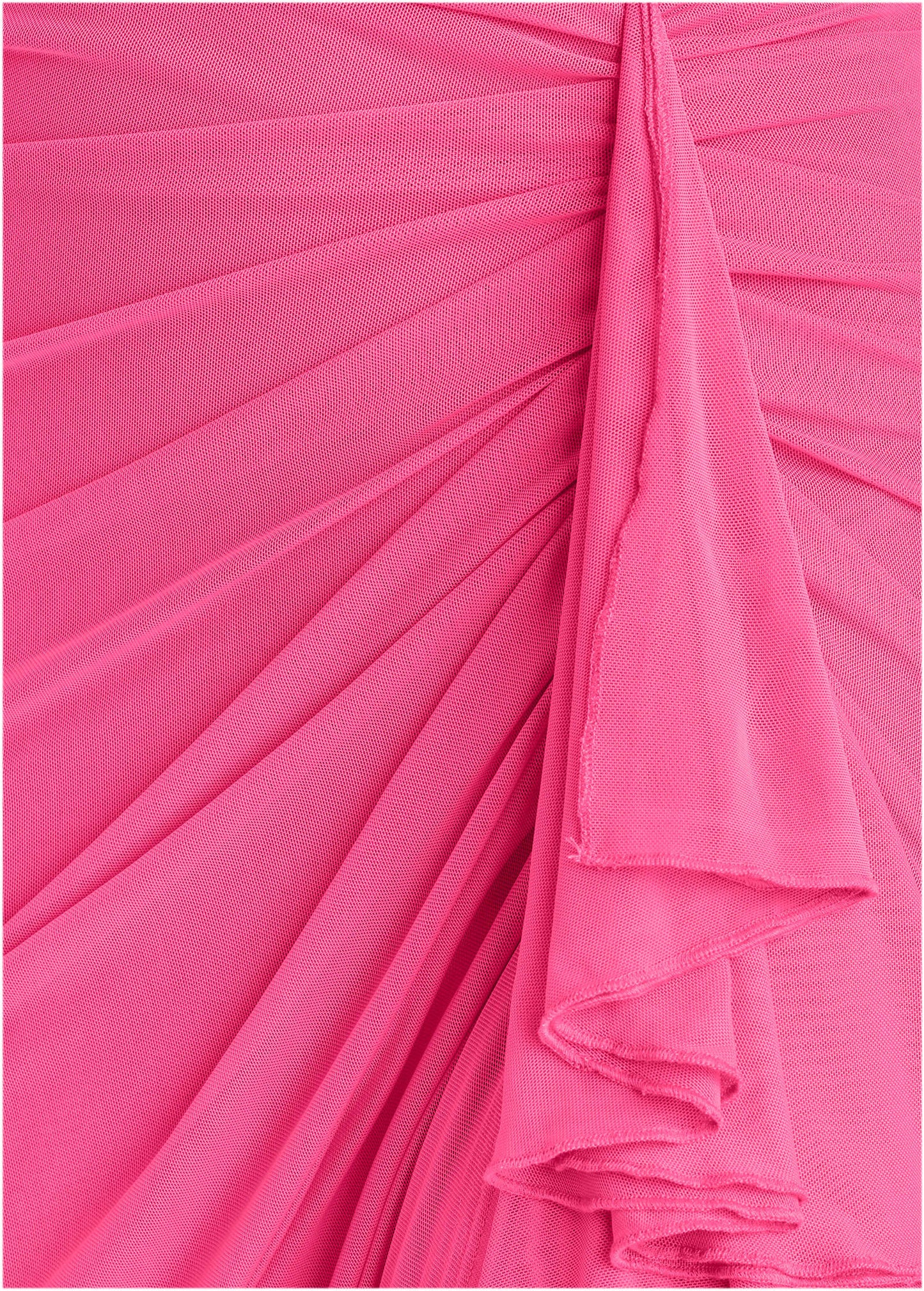 Side Ruffle Mesh Maxi - Pink | Venus Special Offer