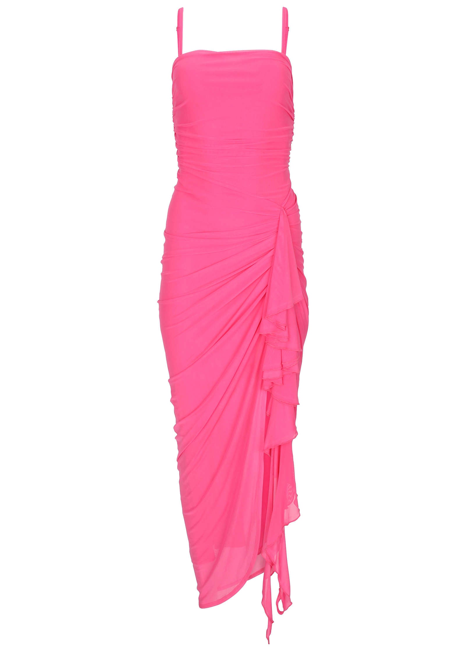 Side Ruffle Mesh Maxi - Pink | Venus Special Offer