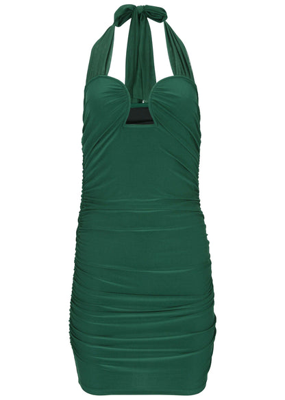 Ruched Side Ponte Mini - Tropical Green | Venus Popular Choice