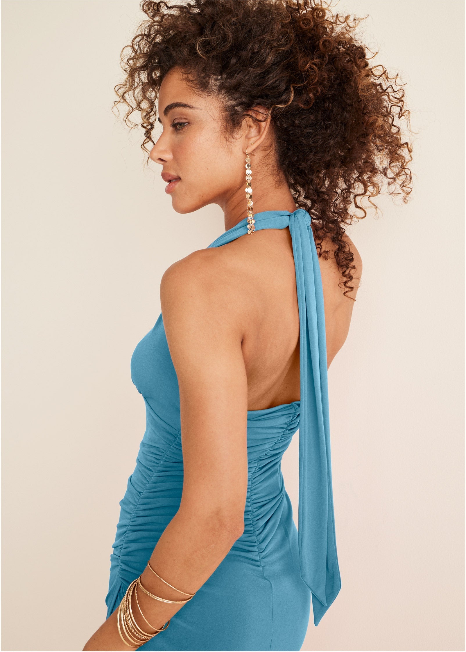 Halter Wrap Dress - Blue | Venus Best Seller