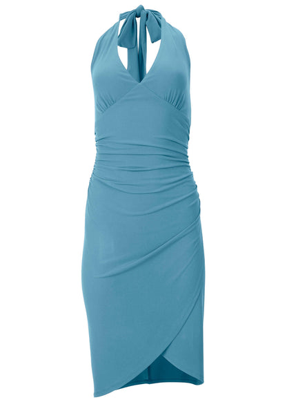 Halter Wrap Dress - Blue | Venus Best Seller