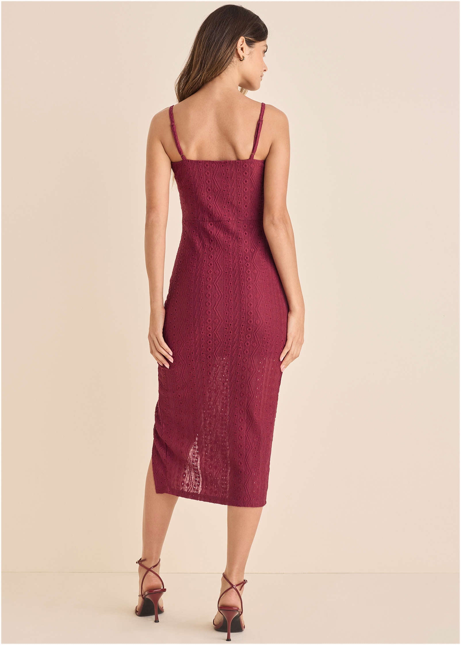 High Slit Midi Dress - Beet Red | Venus Limited Edition