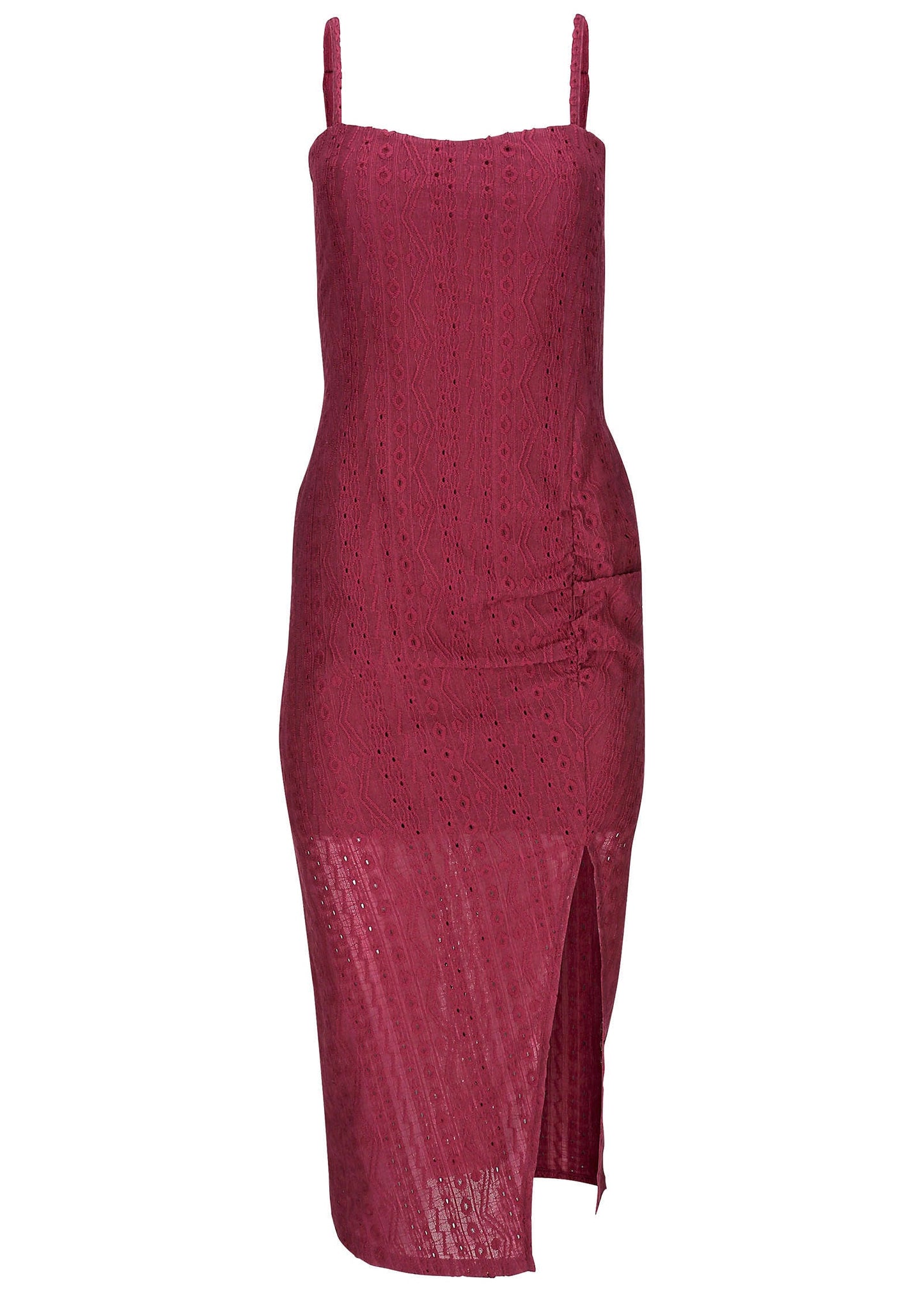 High Slit Midi Dress - Beet Red | Venus Limited Edition