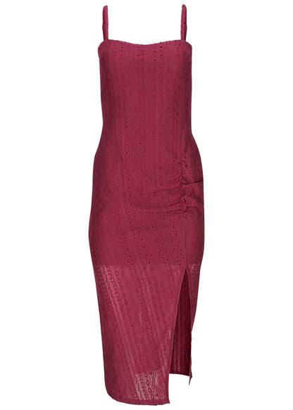 High Slit Midi Dress - Beet Red | Venus Limited Edition