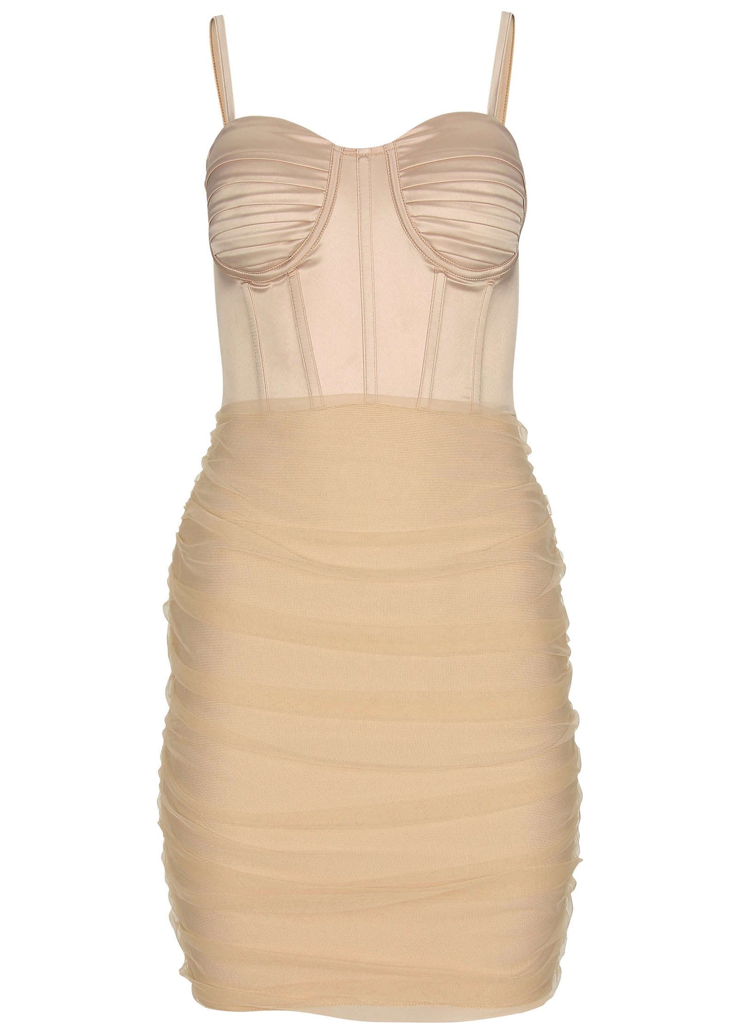 Overlay Bandage Mini Dress - Biscotti | Venus Budget Friendly