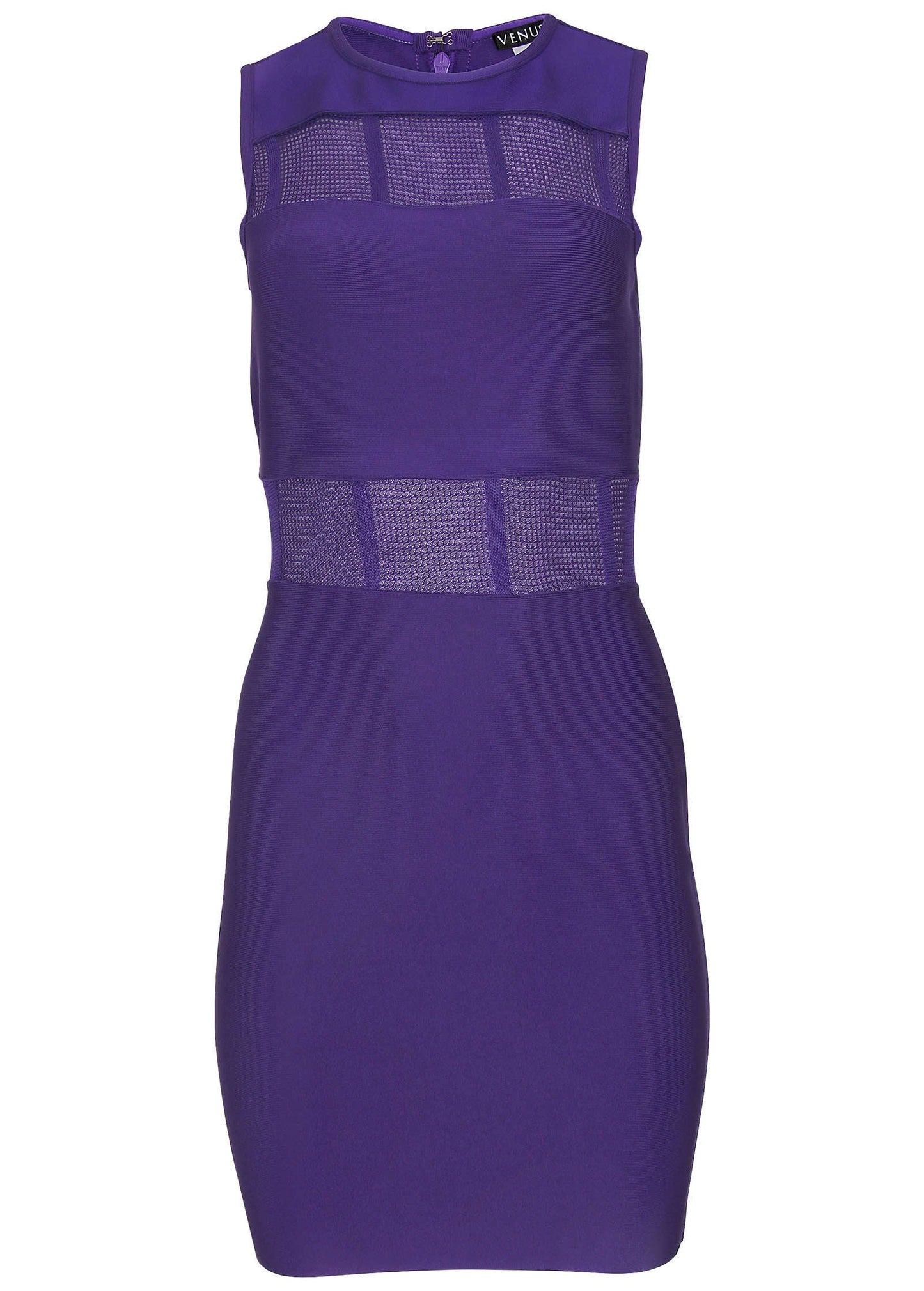 Mesh Detail Bodycon Mini Dress - Violet Indigo | Venus Special Offer