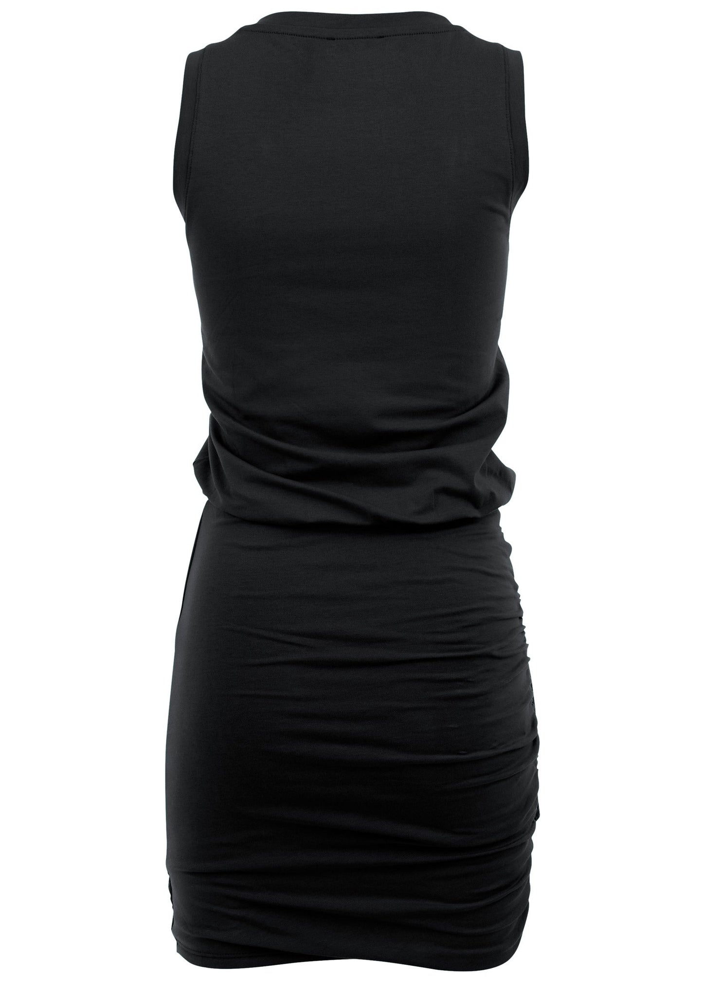V-Neck Side Wrap Mini Dress - Black | Venus Featured