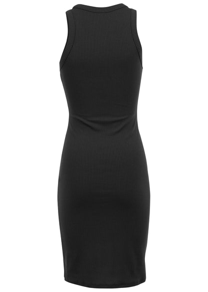 Flexrib Mini Dress - Jet Black | Venus Popular Choice