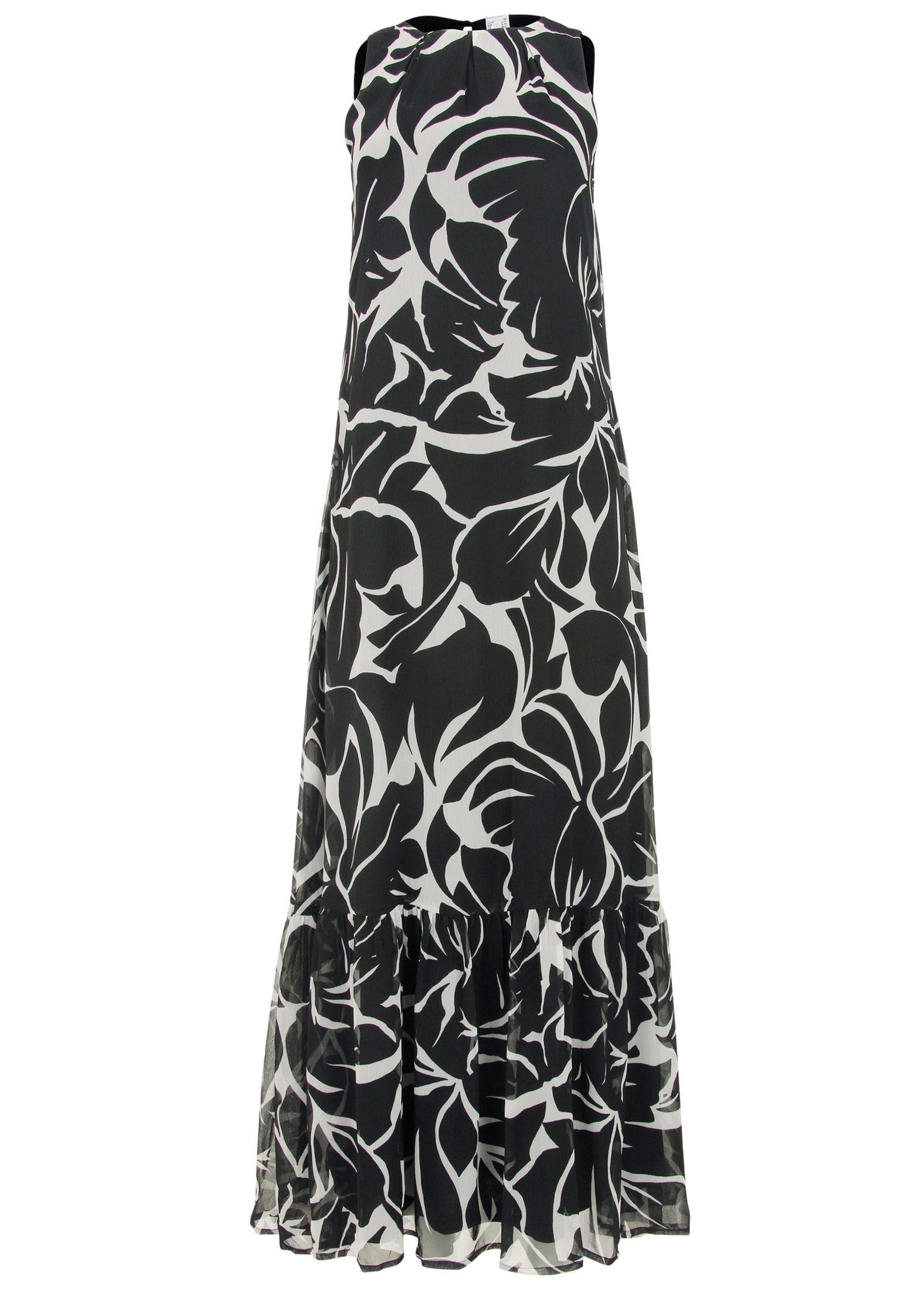Ruffle Hem Maxi Dress - Woodcut Botanical | Venus Customer Favorite