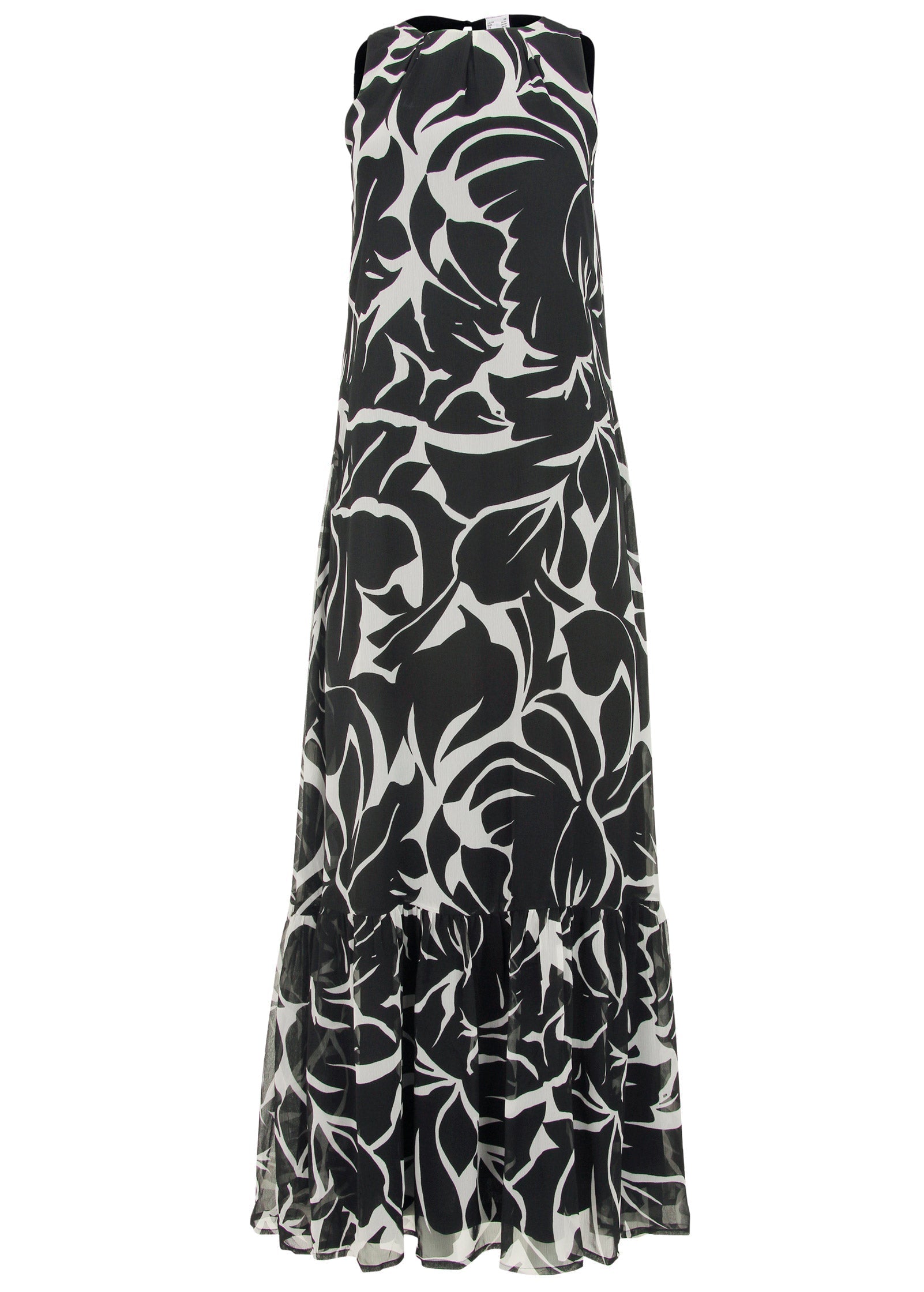 Ruffle Hem Maxi Dress - Woodcut Botanical | Venus Customer Favorite