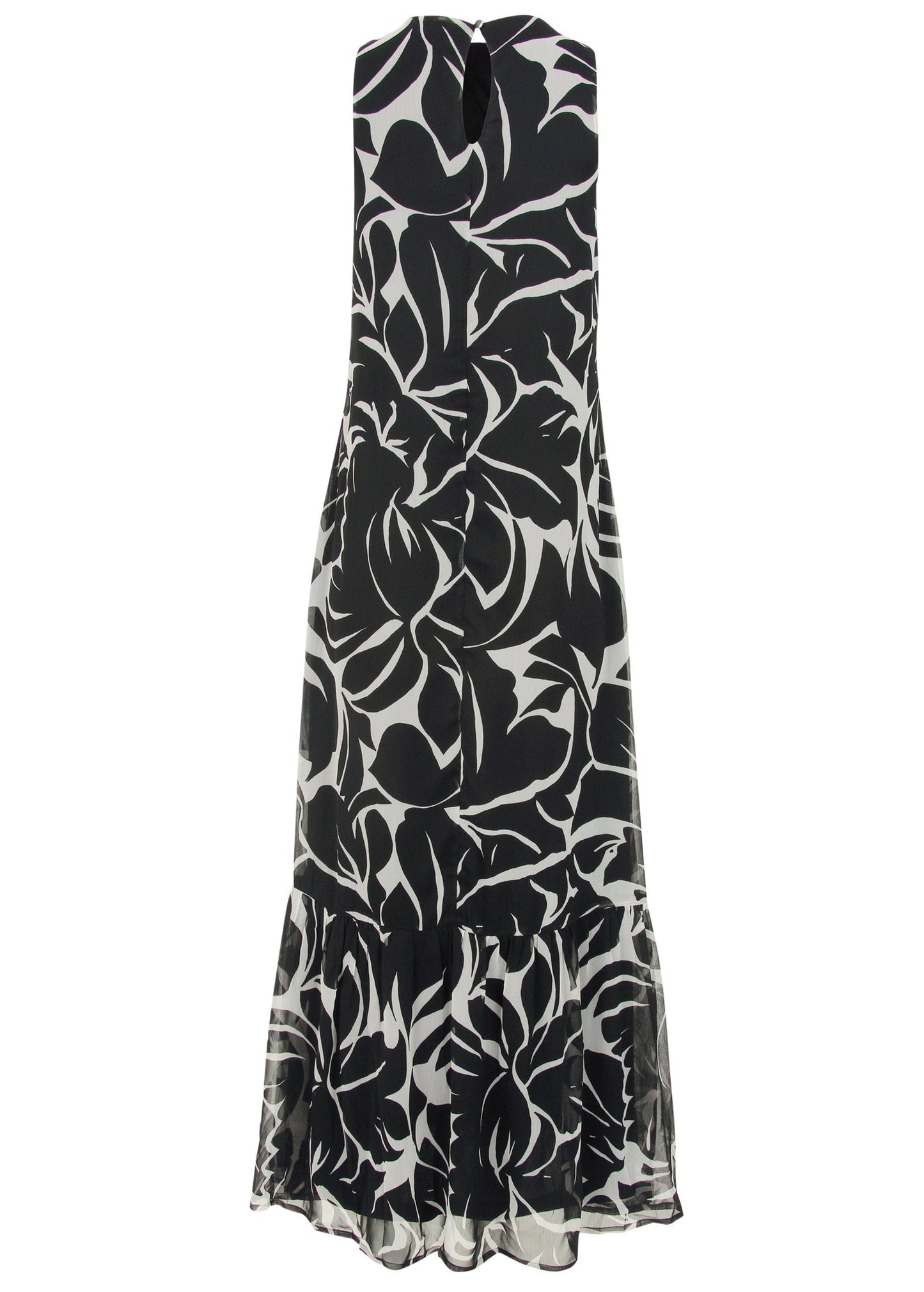 Ruffle Hem Maxi Dress - Woodcut Botanical | Venus Customer Favorite