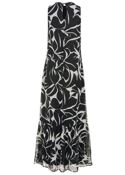 Ruffle Hem Maxi Dress - Woodcut Botanical | Venus Customer Favorite