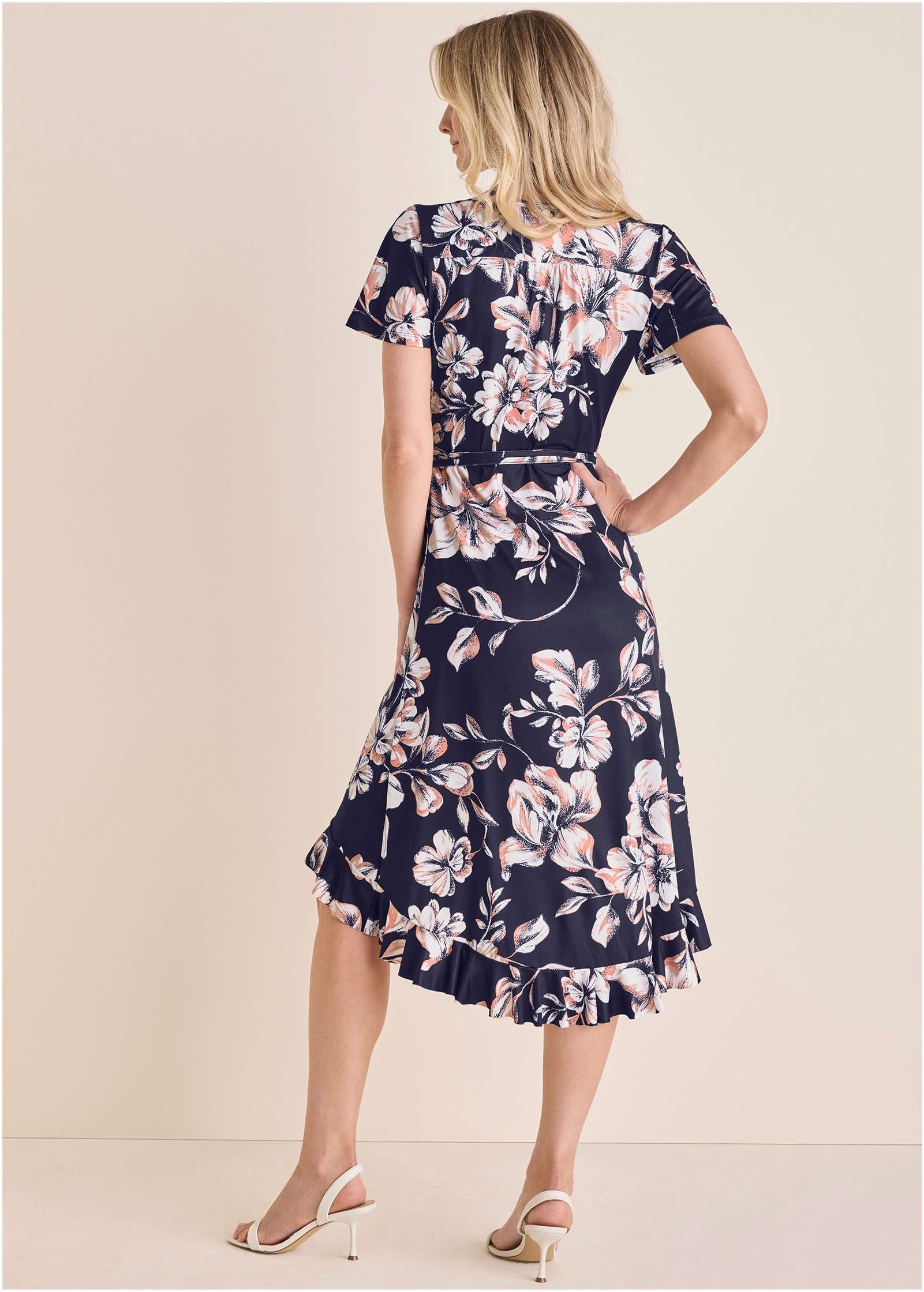 Ruffle Hem Wrap Dress - Amorous Floral | Venus Value