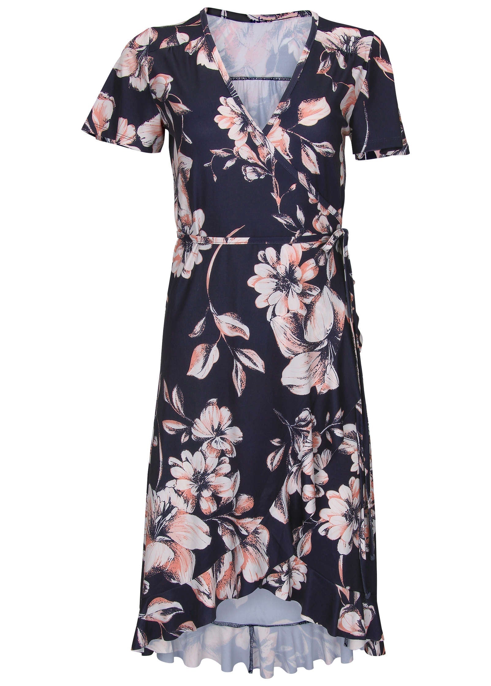 Ruffle Hem Wrap Dress - Amorous Floral | Venus Value
