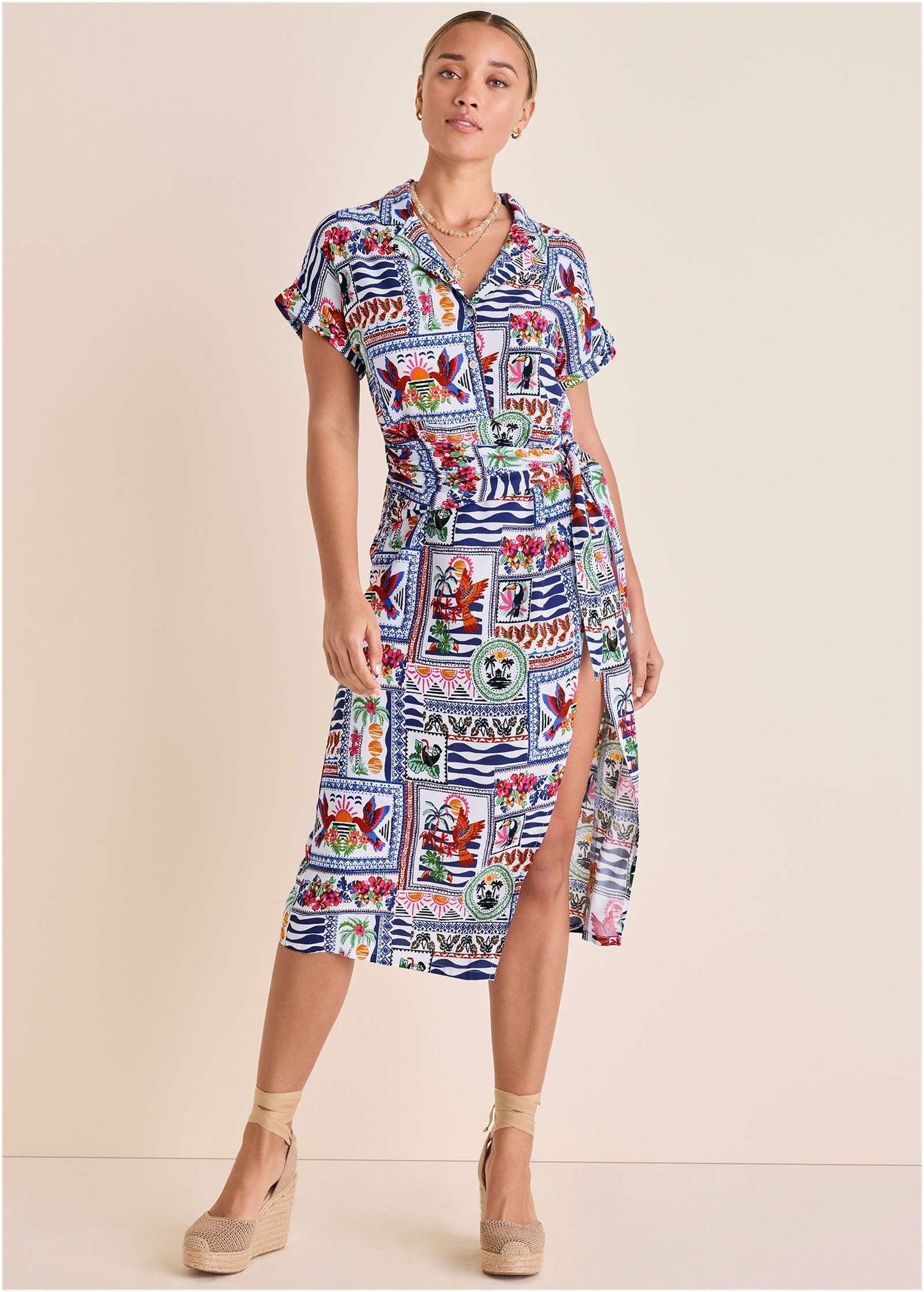 Side Tie Midi Dress - Postcard Vacay | Venus Budget Friendly
