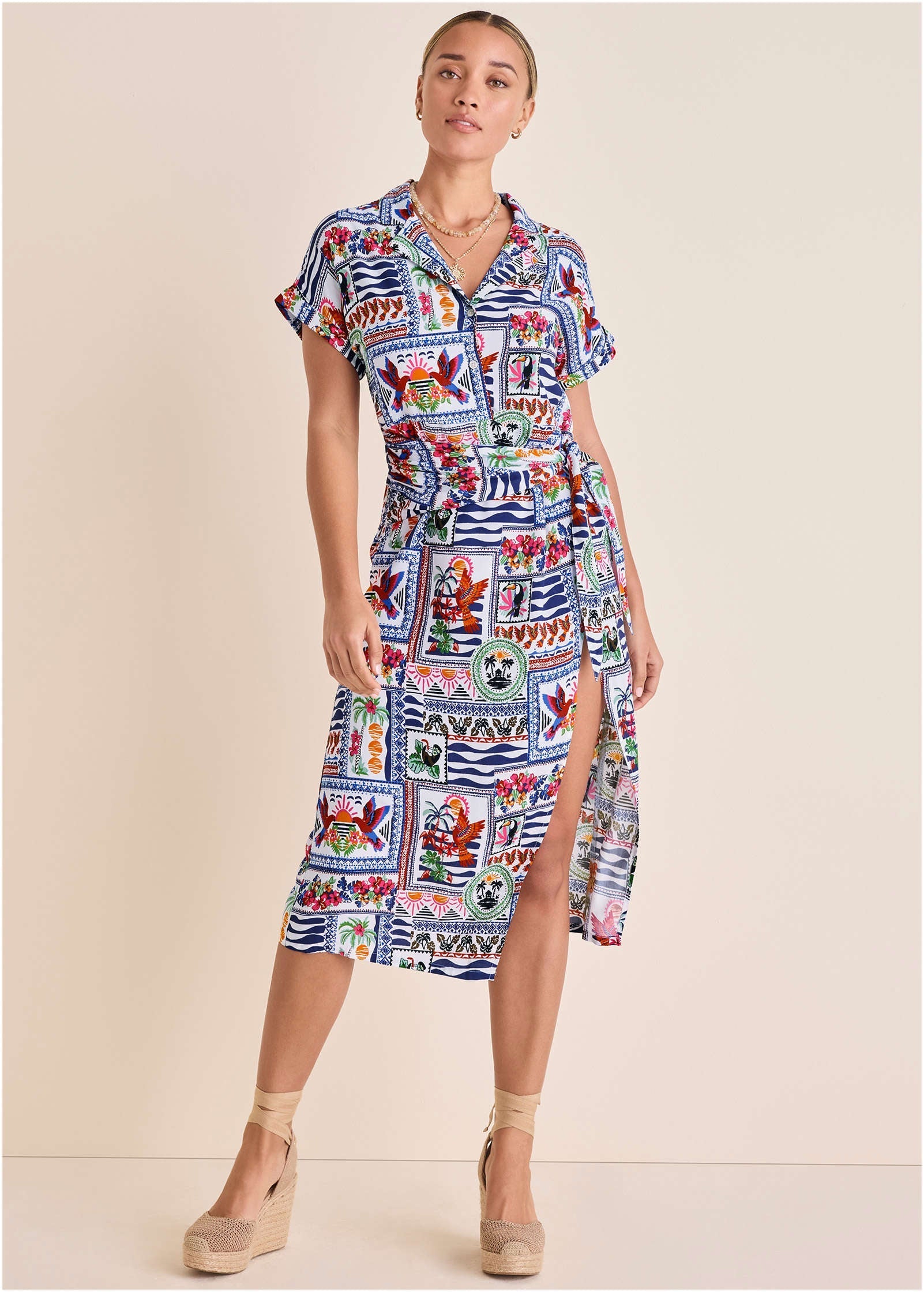 Side Tie Midi Dress - Postcard Vacay | Venus Budget Friendly