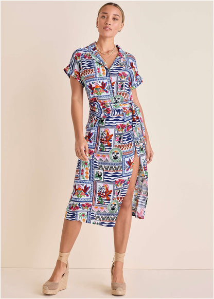 Side Tie Midi Dress - Postcard Vacay | Venus Budget Friendly