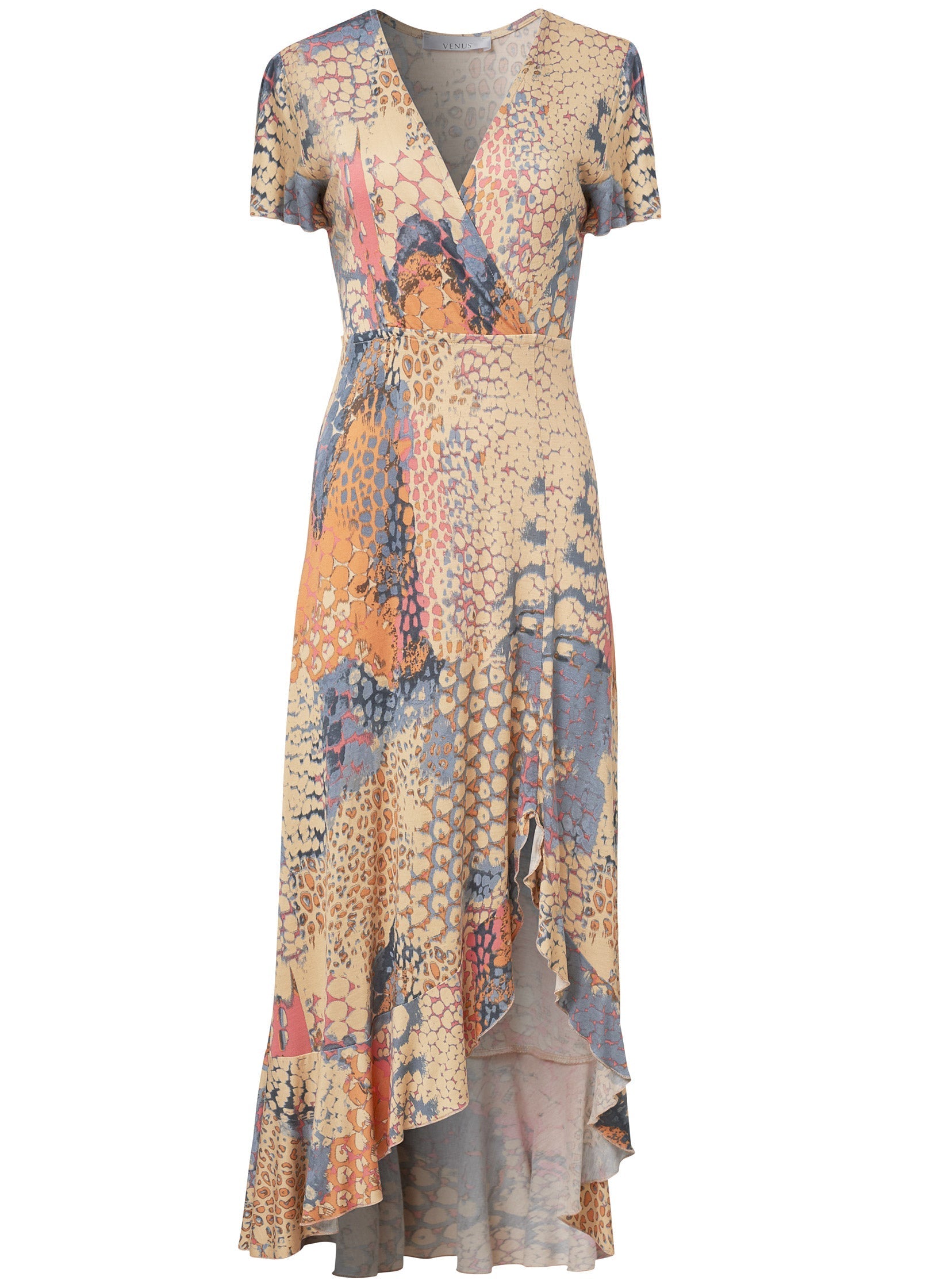 Wrap Maxi Dress - Orange Multi | Venus Great Deal