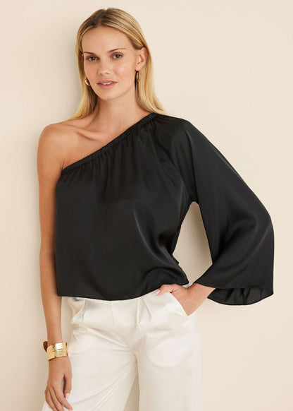 One Shoulder Top - Jet Black | Venus Featured
