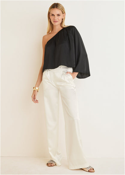 One Shoulder Top - Jet Black | Venus Featured