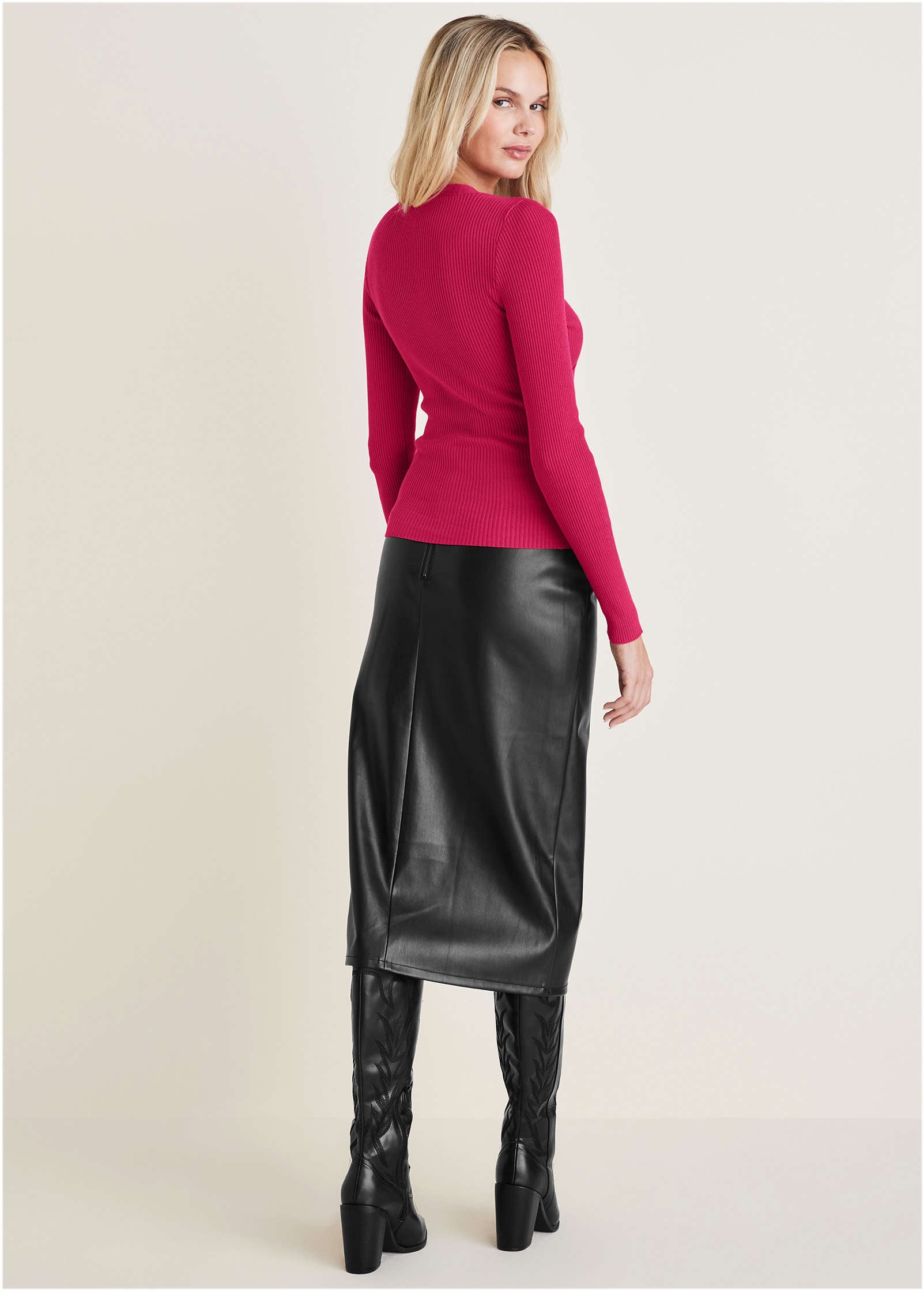 Keyhole Long Sleeve Sweater - Vivacious | Venus Budget Friendly