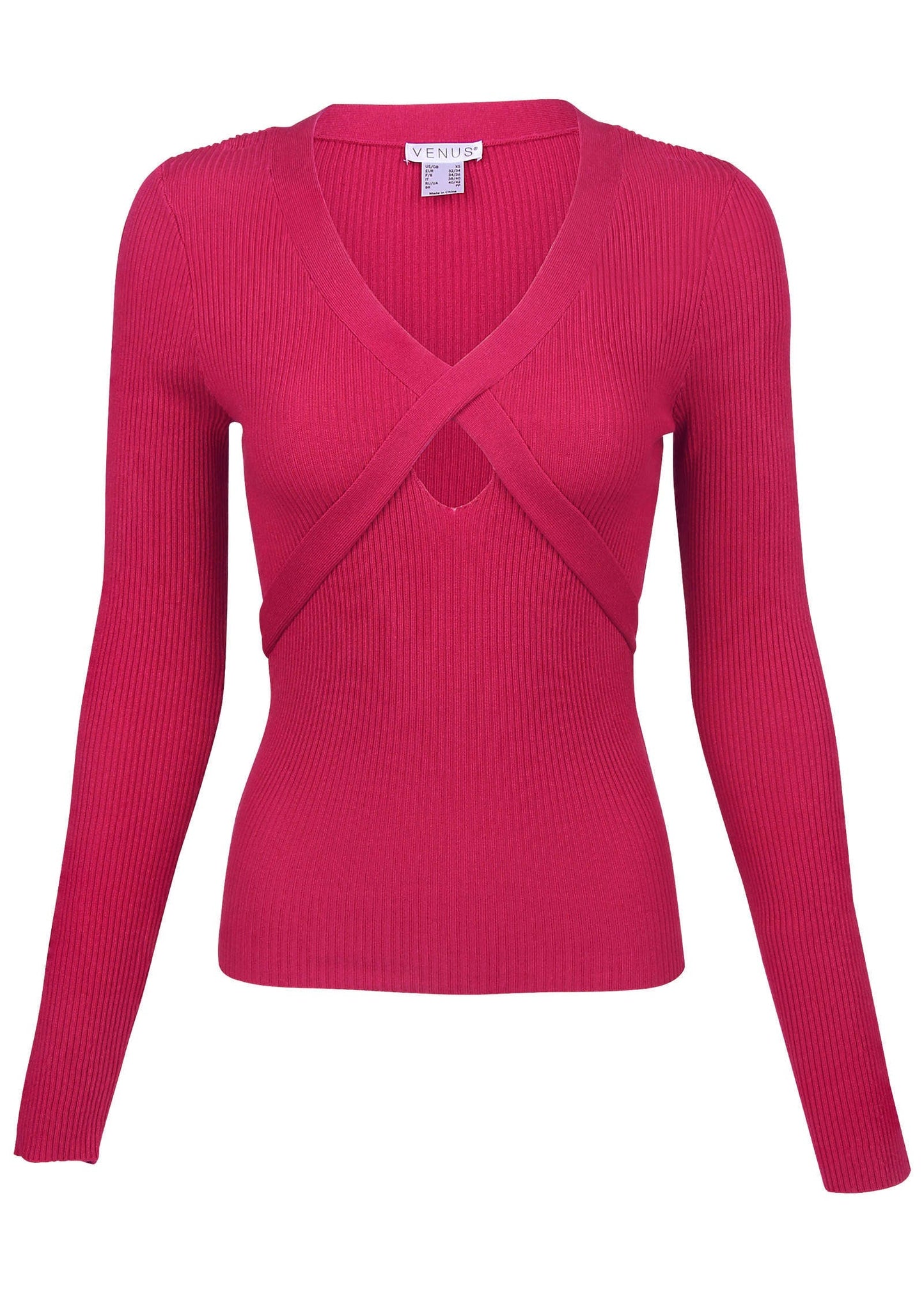 Keyhole Long Sleeve Sweater - Vivacious | Venus Budget Friendly
