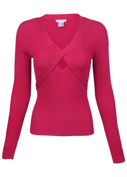 Keyhole Long Sleeve Sweater - Vivacious | Venus Budget Friendly
