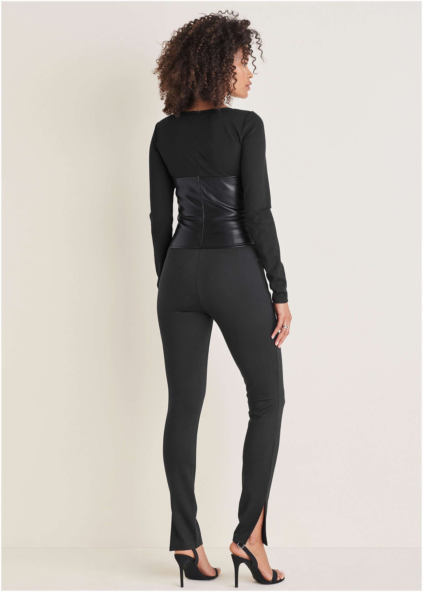 Faux Leather Corset Top - Jet Black | Venus Great Deal