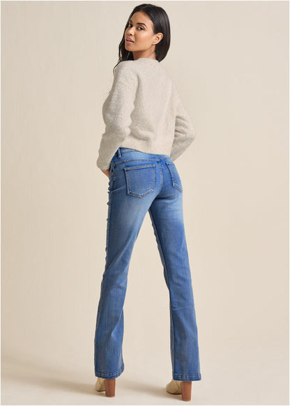 V-Neck Sweater - White Multi | Venus Best Seller
