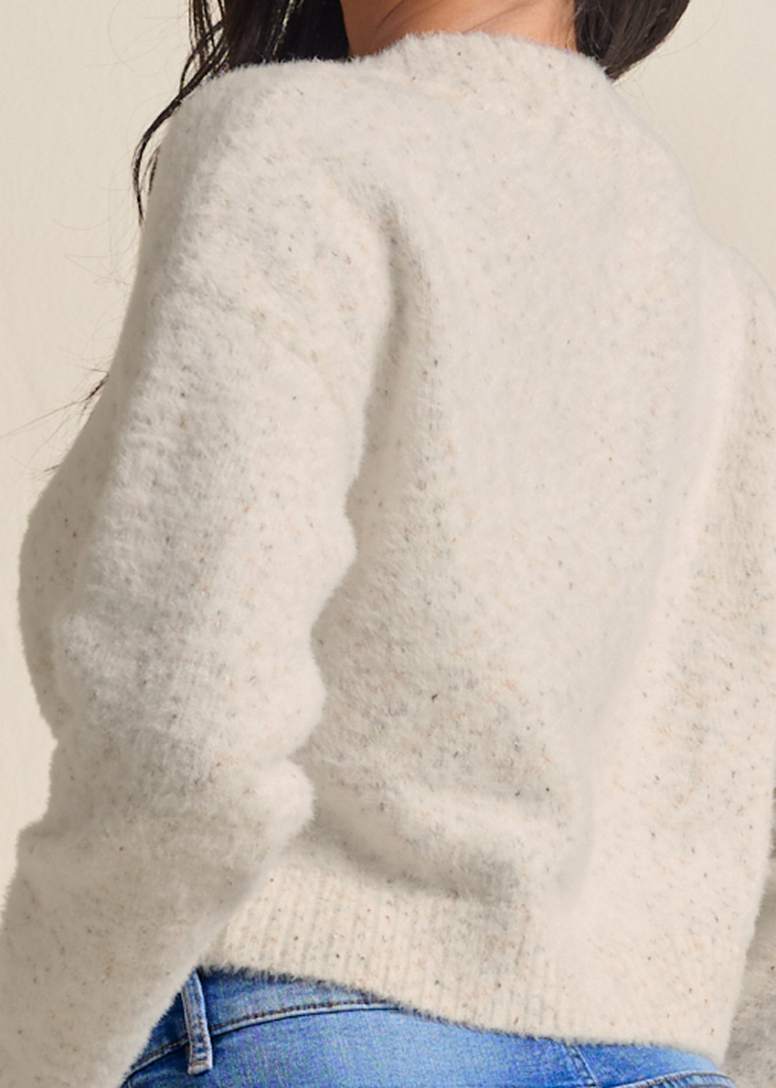 V-Neck Sweater - White Multi | Venus Best Seller