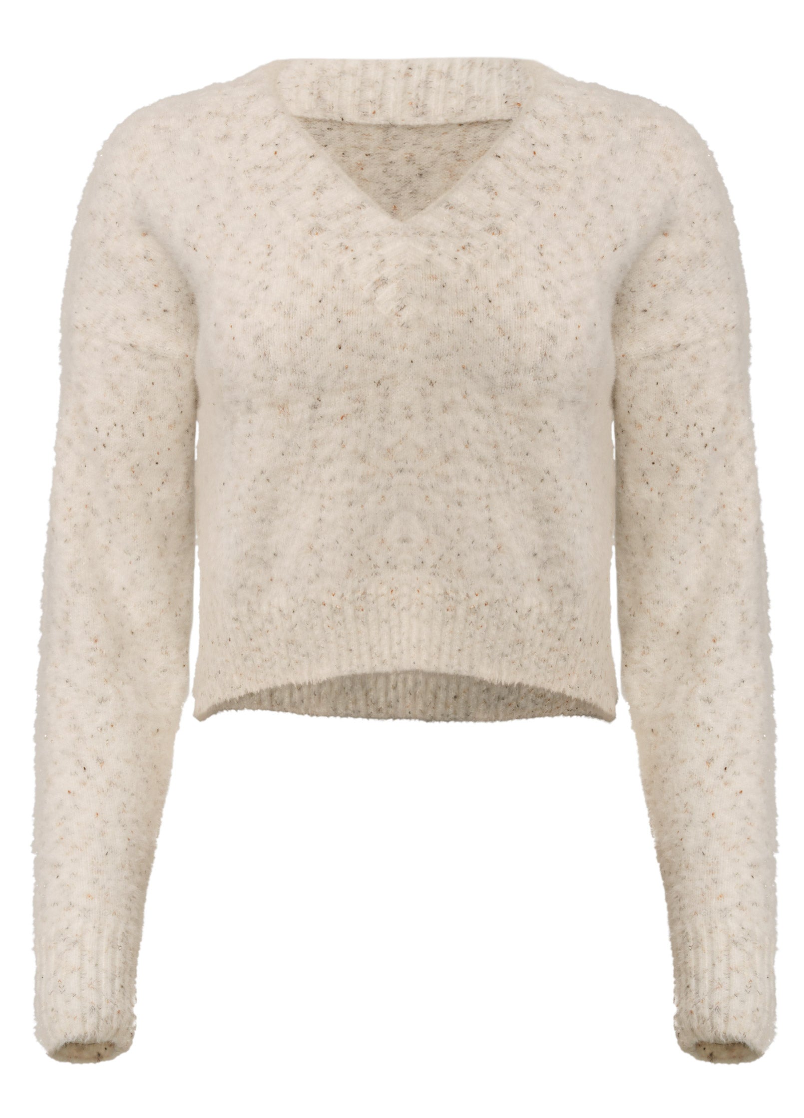 V-Neck Sweater - White Multi | Venus Best Seller