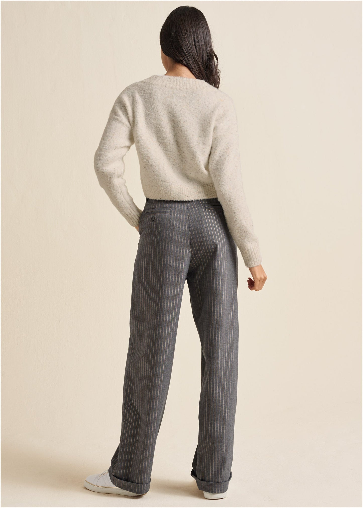 V-Neck Sweater - White Multi | Venus Best Seller