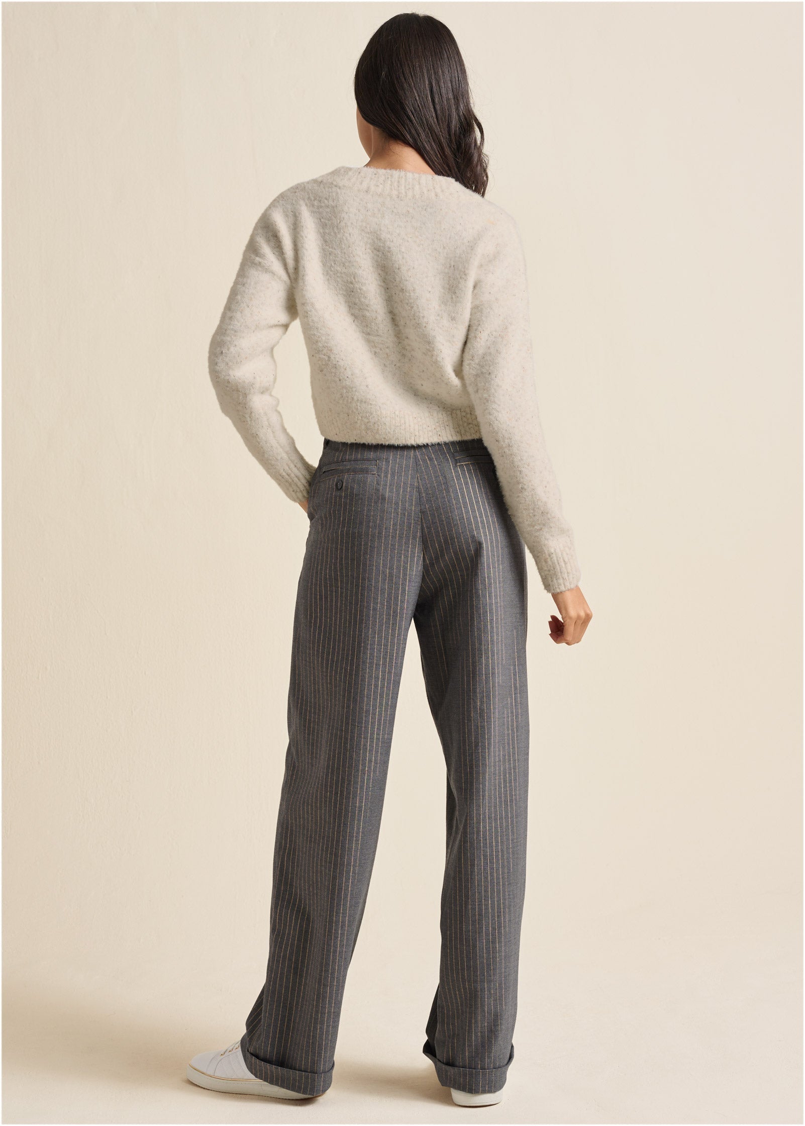 V-Neck Sweater - White Multi | Venus Best Seller