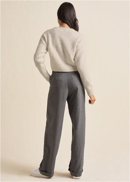 V-Neck Sweater - White Multi | Venus Best Seller