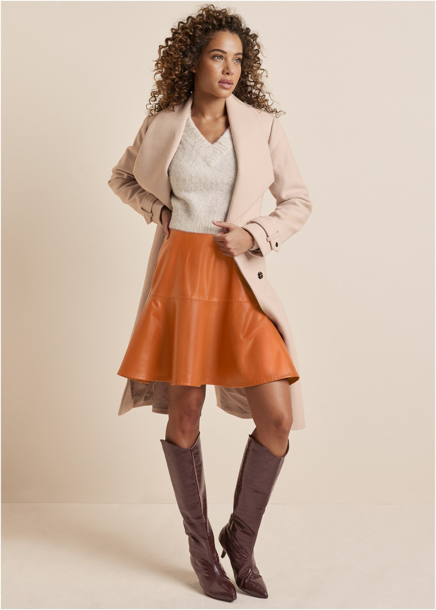 V-Neck Sweater - White Multi | Venus Best Seller