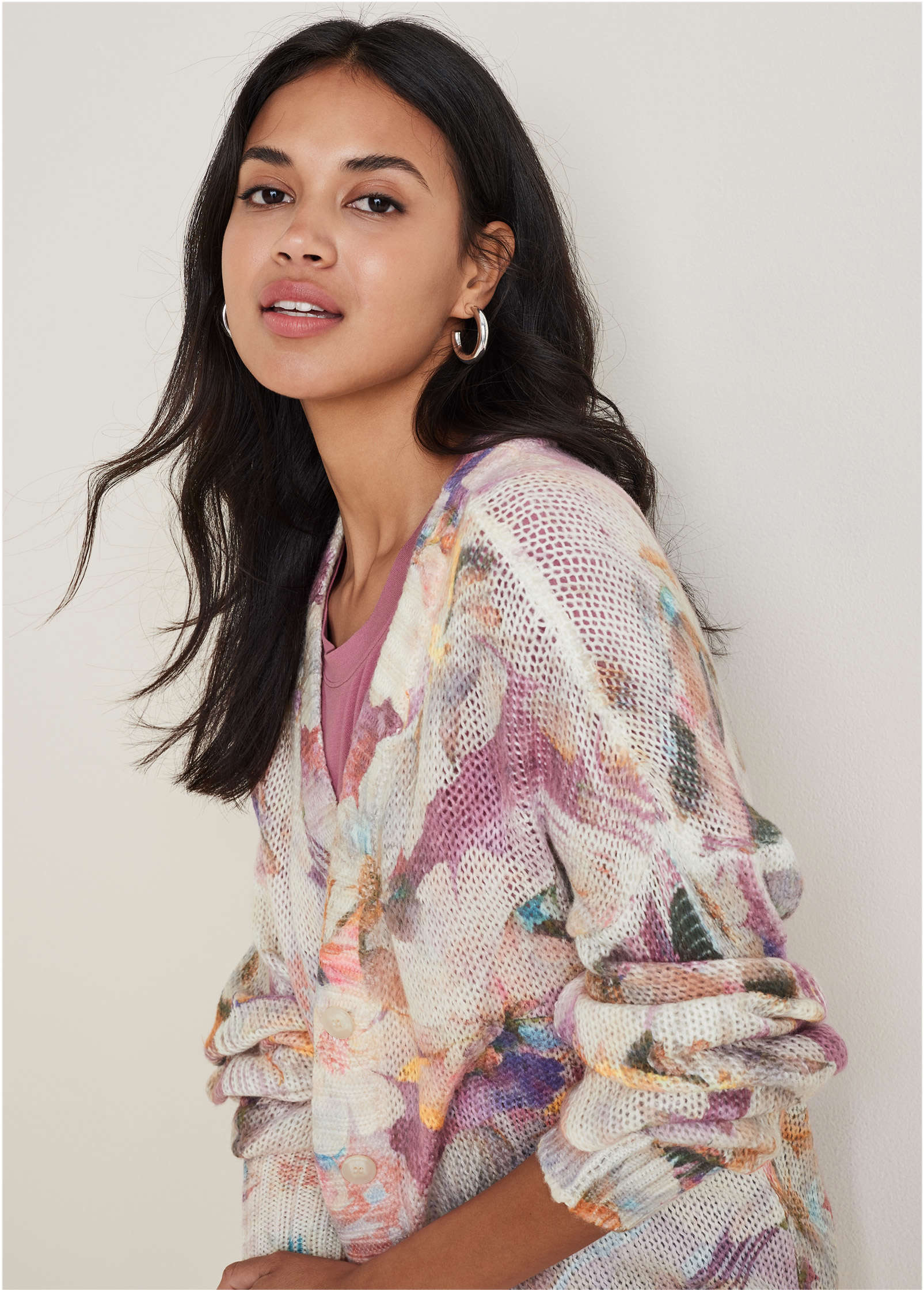 Light Weight Cardigan - Digital Wildflowers | Venus Featured