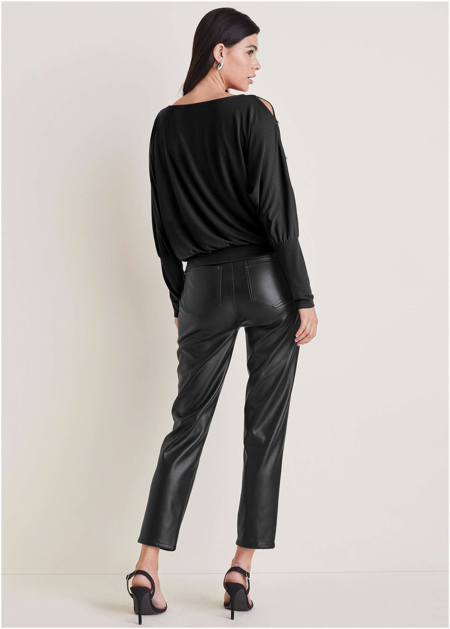 Bling Cold-Shoulder Blouse - Jet Black | Venus Best Seller